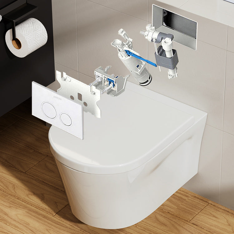 Contemporary Toilet Bowl One Piece Toilet Wall Mount Porcelain Flush Toilet