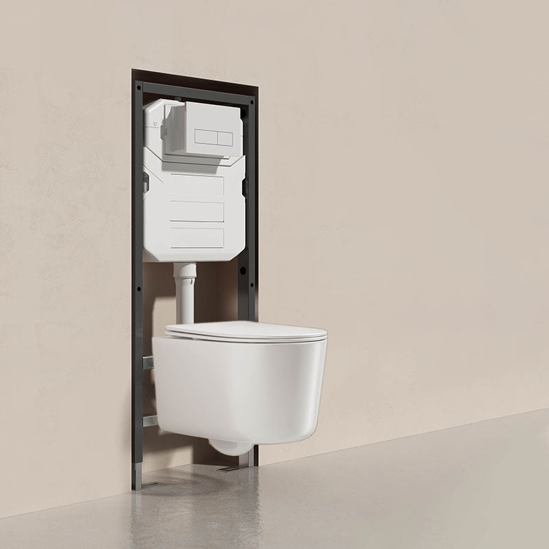 Modern Toilet Bowl Wall Mount Porcelain All-In-One Flush Toilet