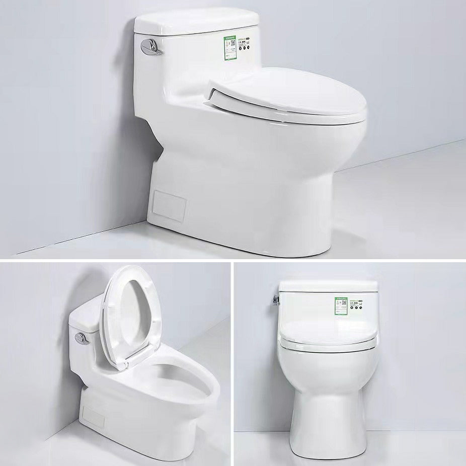 Traditional Ceramic Toilet Bowl One Piece Flush Toilet with Toilet Seat