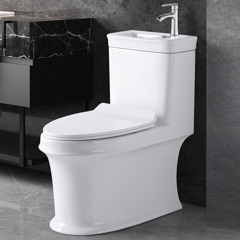 Modern Porcelain Toilet Floor Mount Siphon Jet One-Piece Toilet Flush Toilet
