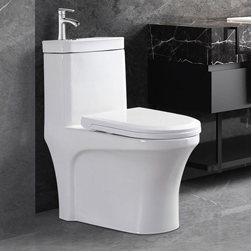 Modern Porcelain Toilet Floor Mount Siphon Jet One-Piece Toilet Flush Toilet