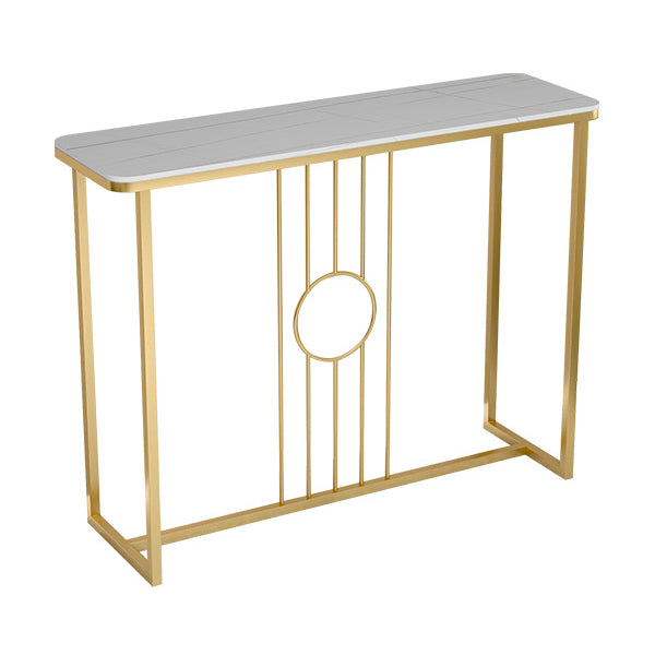 Glam Console Table Antique Finish Console Sofa Table in Stone