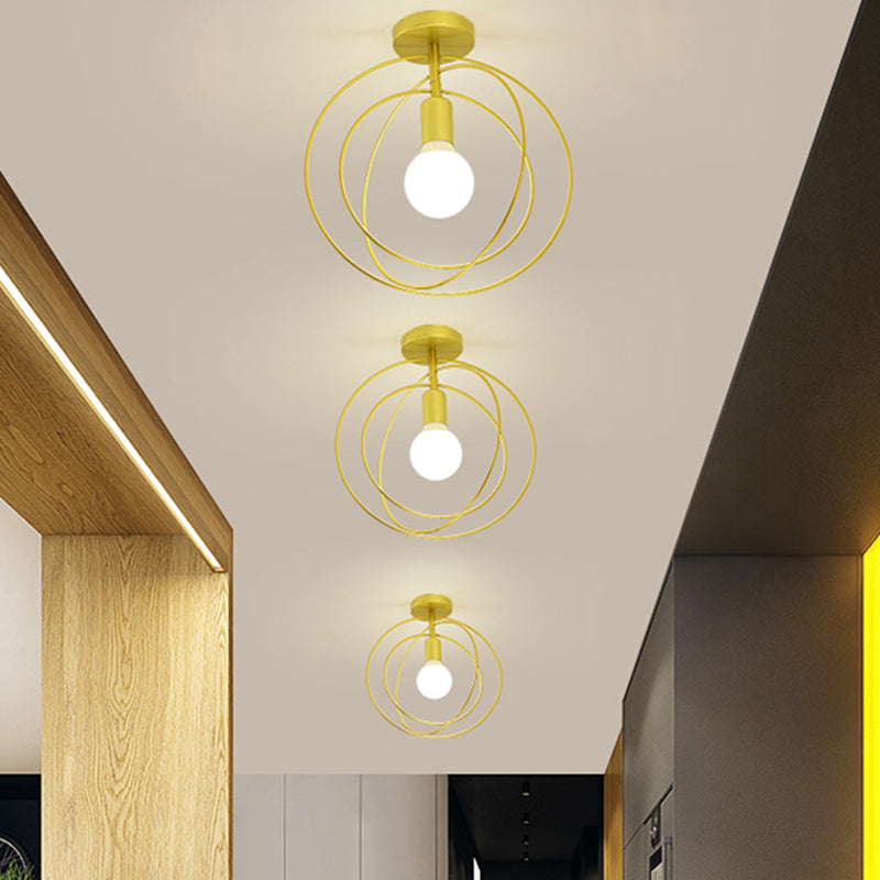 Nordic Style Iron Ceiling Light Geometry Shape 1 Light Ceiling Lamp for Bedroom
