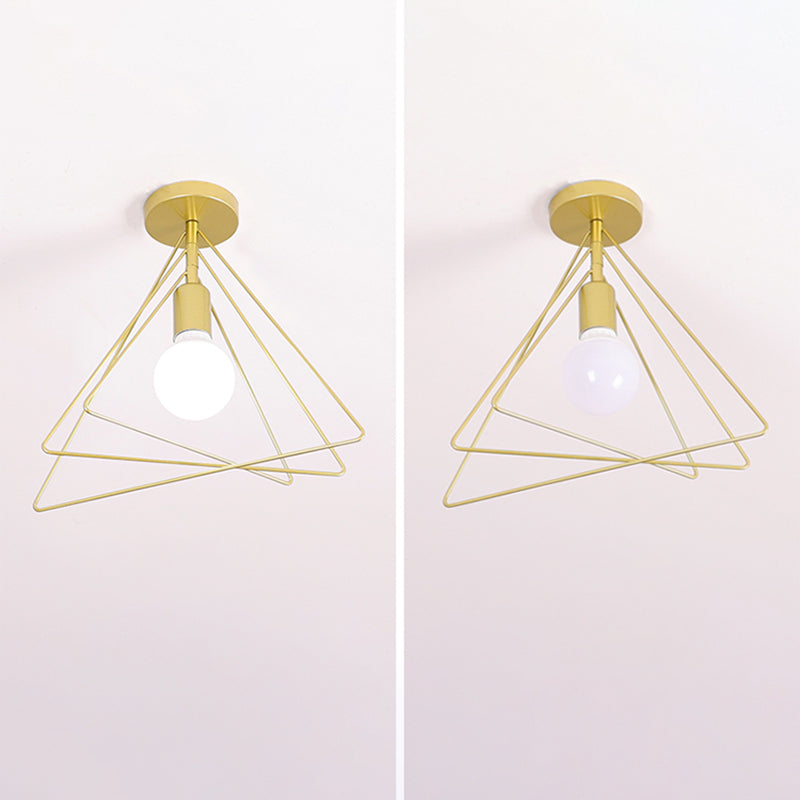 Nordic Style Iron Ceiling Light Geometry Shape 1 Light Ceiling Lamp for Bedroom