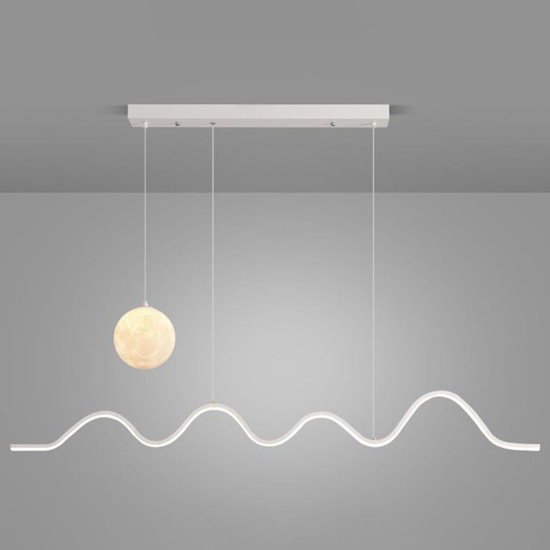 2-Light Modern Island Lighting Golden/Black/White LED Ceiling Light for Bedroom