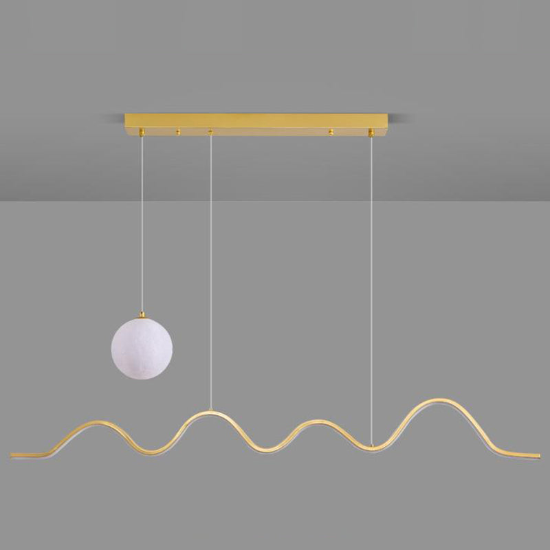 2-Light Modern Island Lighting Golden/Black/White LED Ceiling Light for Bedroom
