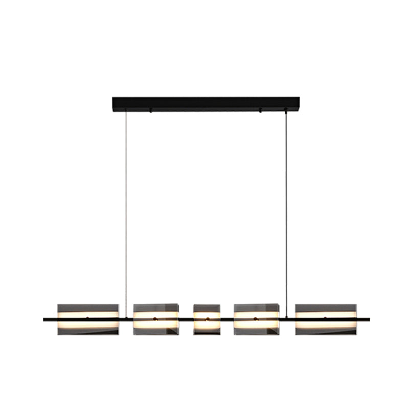 Contemporary LED Hanging Light Glass Island Light Fixture for Dining Room