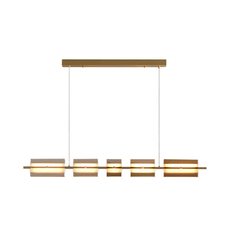 Contemporary LED Hanging Light Glass Island Light Fixture for Dining Room