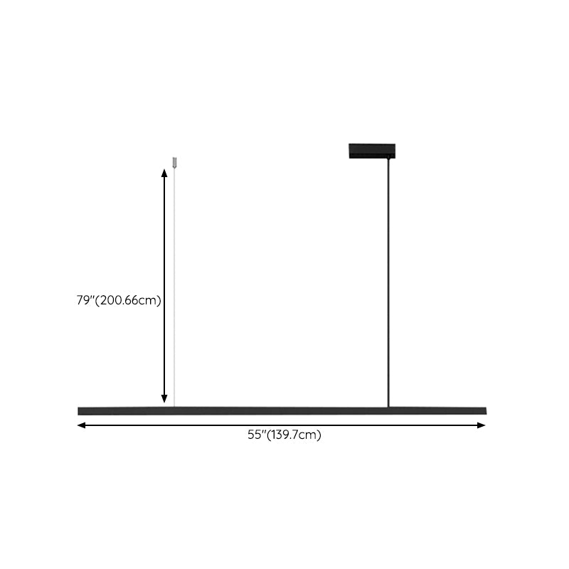 Minimalism Hanging Light Black Linear Island Light Fixture for Dining Room