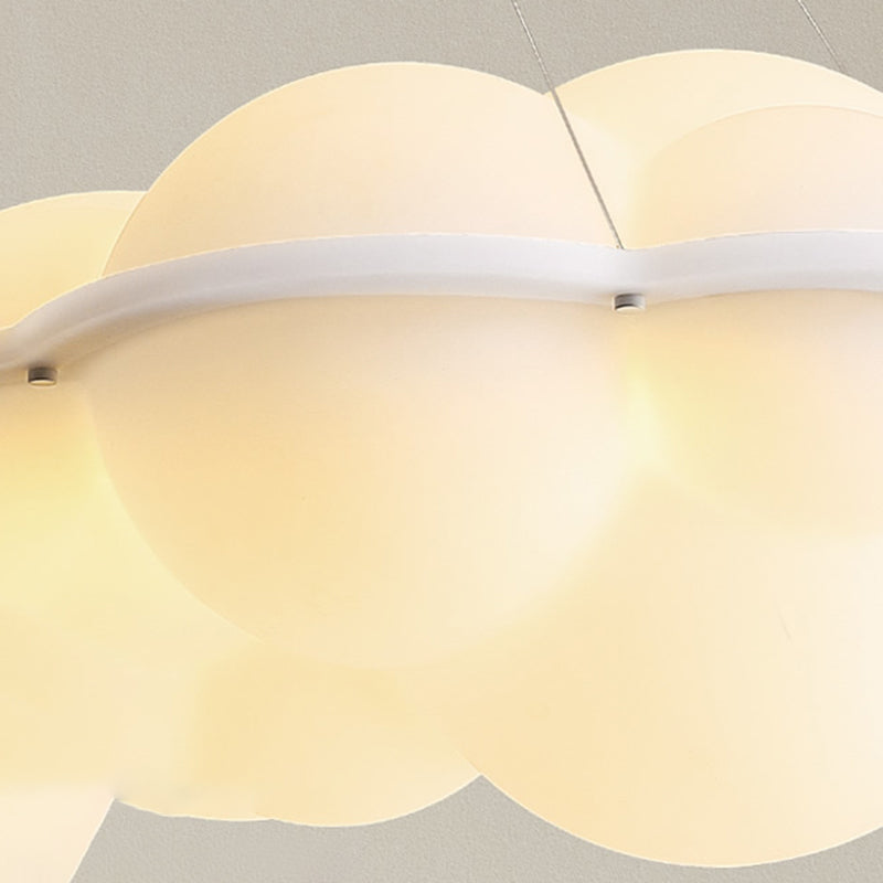 Contemporary Hanging Light Cloud Island Light Fixture in White for Dining Room
