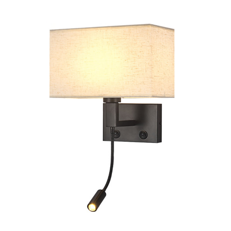 Iron and Fabric Wall Sconce Post Modern Wall Lighting Fixture in Black / Gold