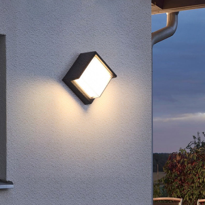 Square Wall Lighting Simplicity Metal 1 Light Rustic Wall Sconces in Black