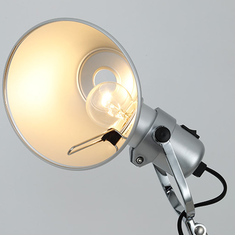 Modern Wall Sconce Cone Shape Wall Light with Metal Shade in Silver for Living Room