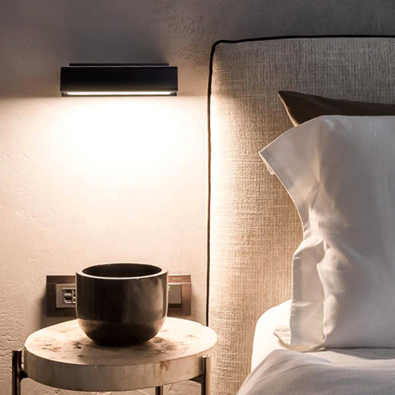 Modern Wood Wall Sconce Linear Shape Wall Light with Acrylic Shade for Bedroom