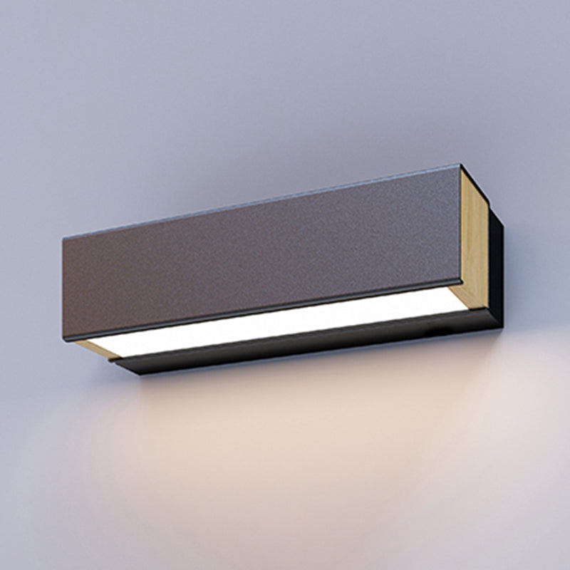 Modern Wood Wall Sconce Linear Shape Wall Light with Acrylic Shade for Bedroom