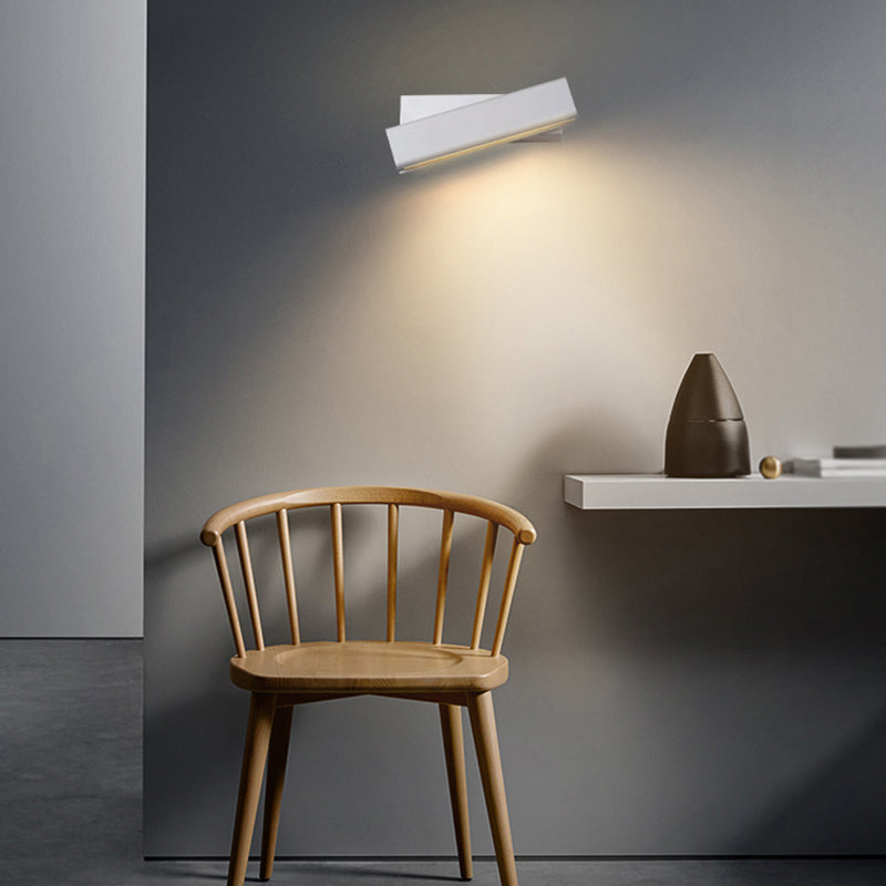 Modern Wood Wall Sconce Linear Shape Wall Light with Acrylic Shade for Bedroom