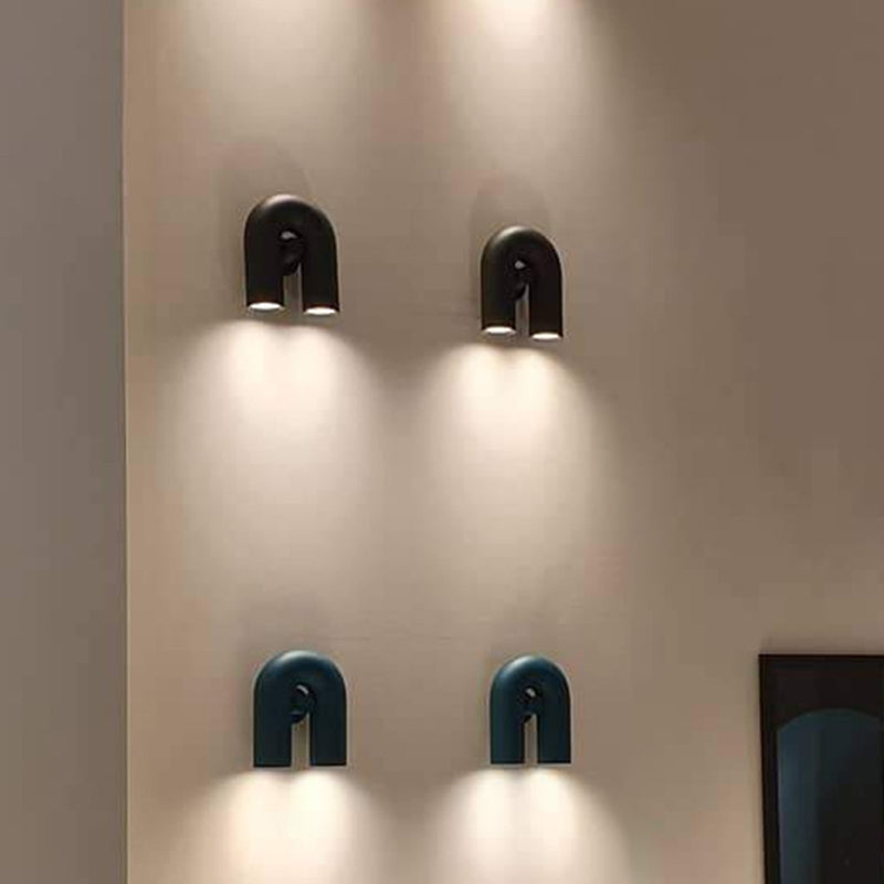 Modernism 2-Light Polished Wall Mounted Sconce Metallic Unique Wall Light