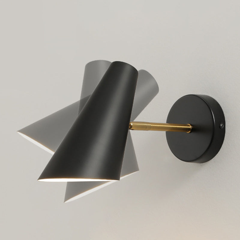 Single Black Modernism Wall Mounted Sconce Iron Wall Light Bedroom
