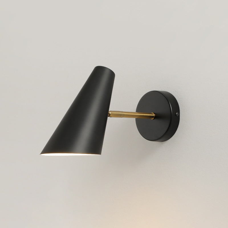 Single Black Modernism Wall Mounted Sconce Iron Wall Light Bedroom