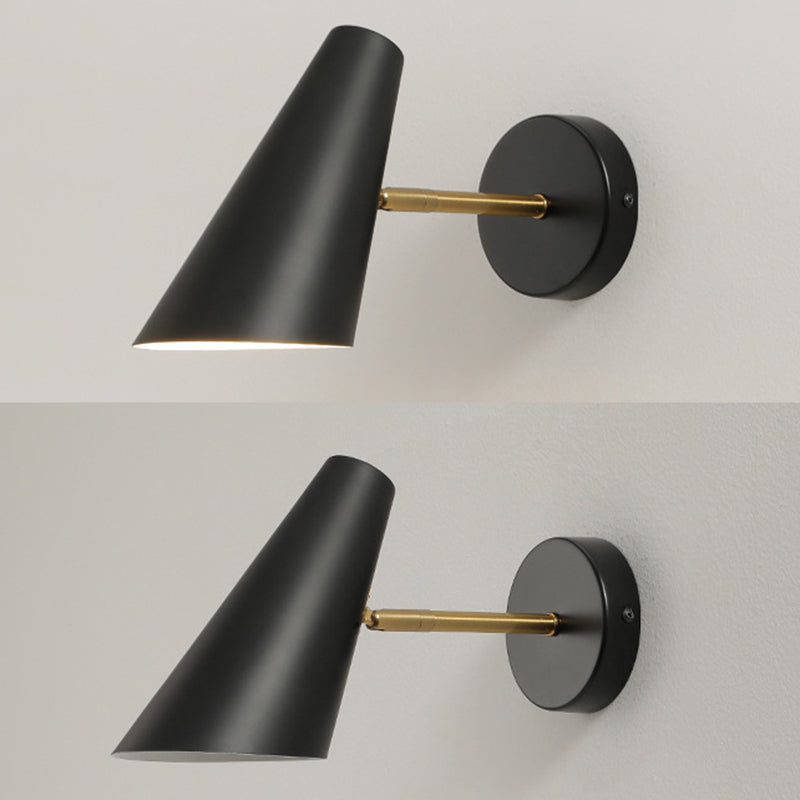 Single Black Modernism Wall Mounted Sconce Iron Wall Light Bedroom