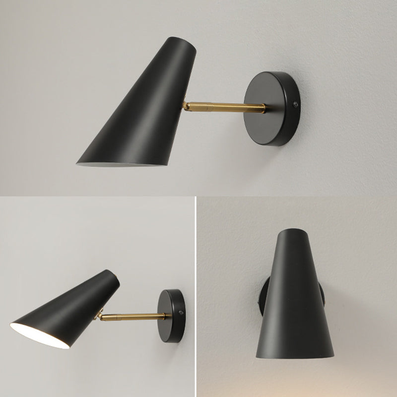 Single Black Modernism Wall Mounted Sconce Iron Wall Light Bedroom