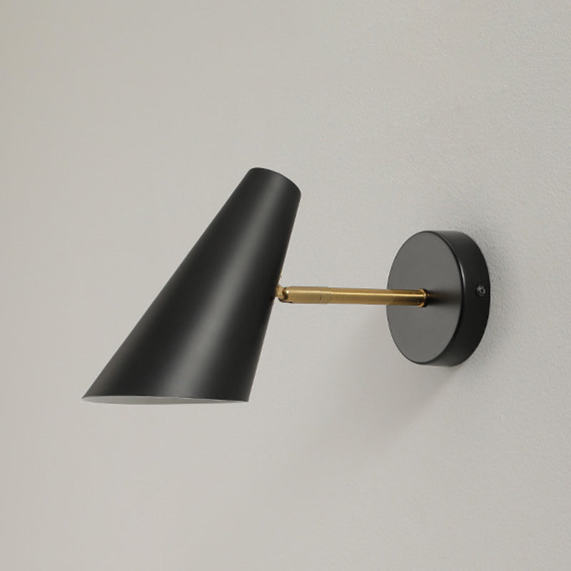 Single Black Modernism Wall Mounted Sconce Iron Wall Light Bedroom