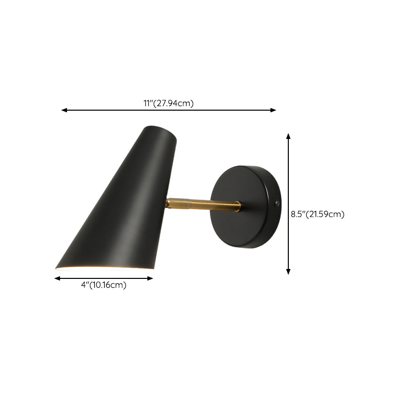 Single Black Modernism Wall Mounted Sconce Iron Wall Light Bedroom