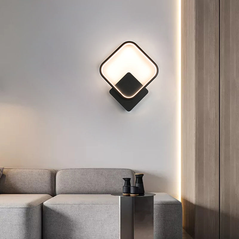 Modernism Single White/Black Wall Mounted Sconce Metal LED Wall Light