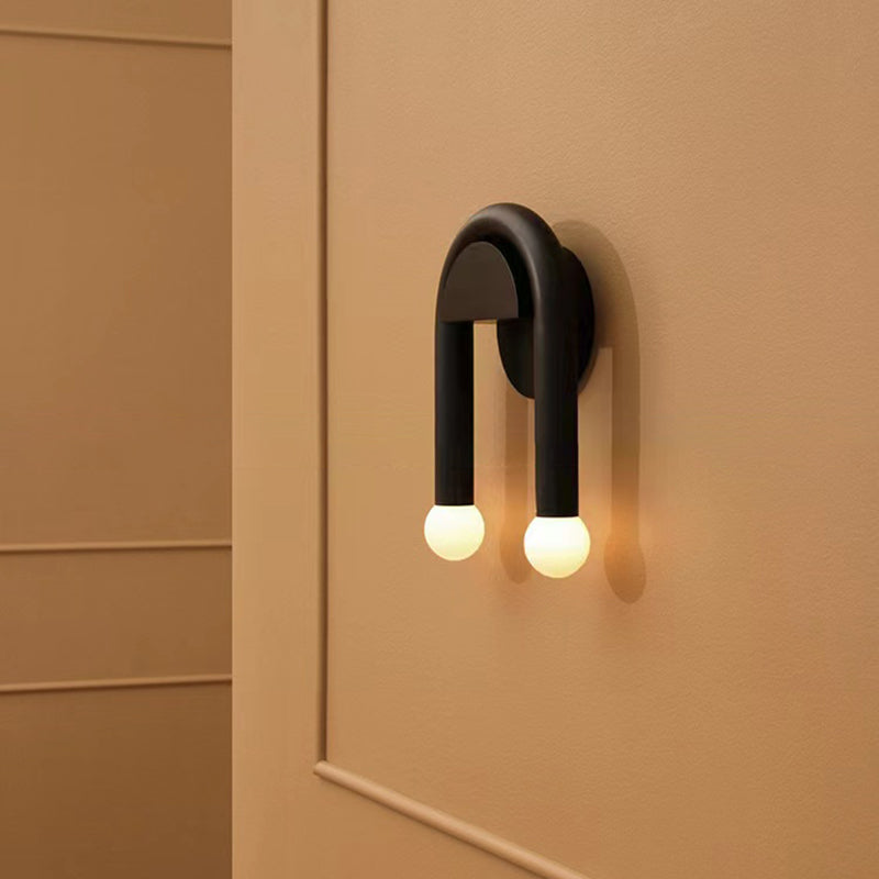 Modernism 2-Light Black Wall Mounted Sconce Metal Wall Light for Bedroom