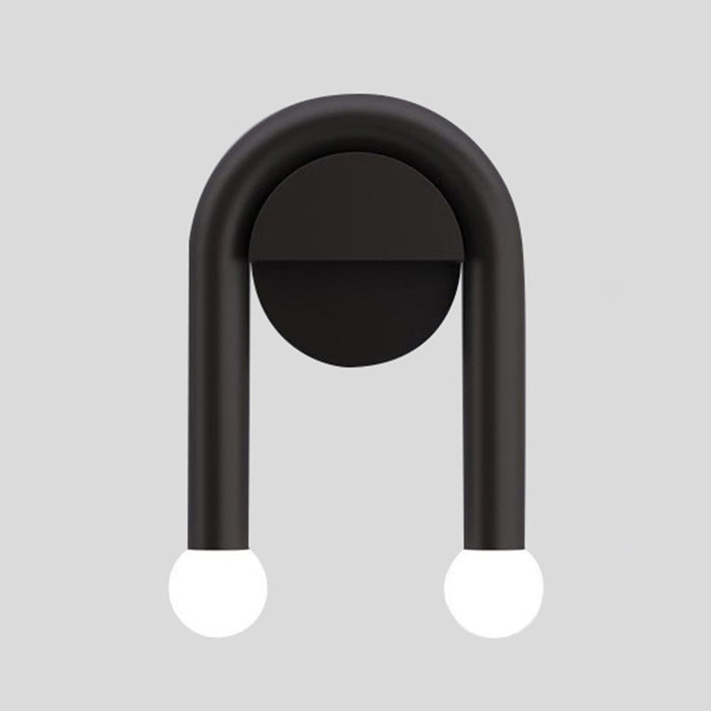 Modernism 2-Light Black Wall Mounted Sconce Metal Wall Light for Bedroom