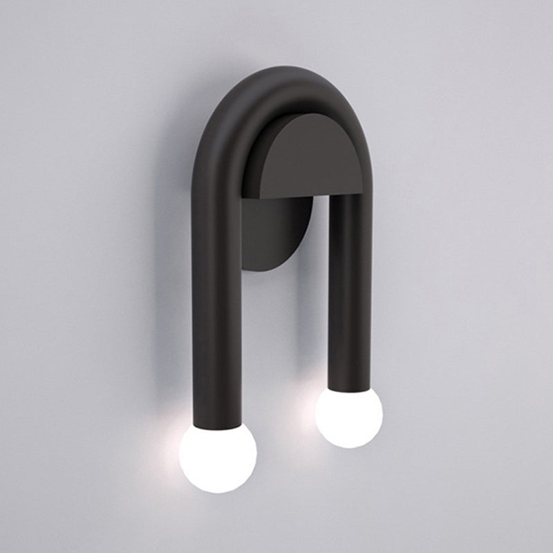 Modernism 2-Light Black Wall Mounted Sconce Metal Wall Light for Bedroom