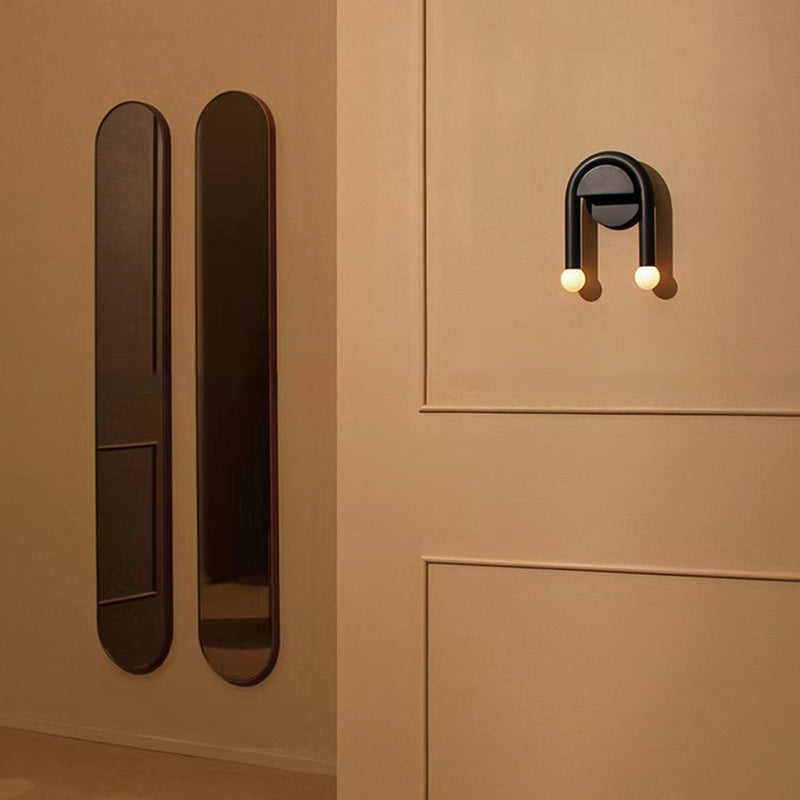 Modernism 2-Light Black Wall Mounted Sconce Metal Wall Light for Bedroom