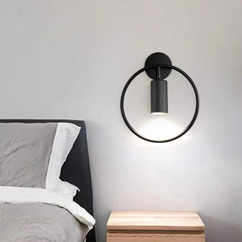 Modernism Single Golden/Black Wall Mounted Sconce Metal Shaded Wall Light