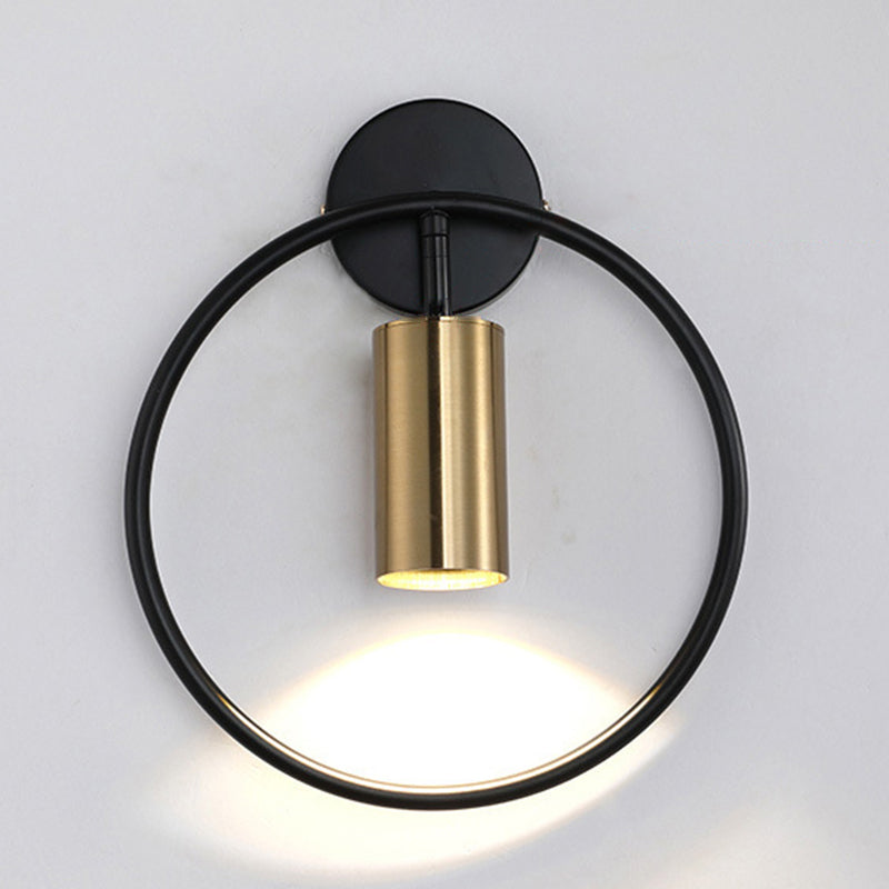Modernism Single Golden/Black Wall Mounted Sconce Metal Shaded Wall Light