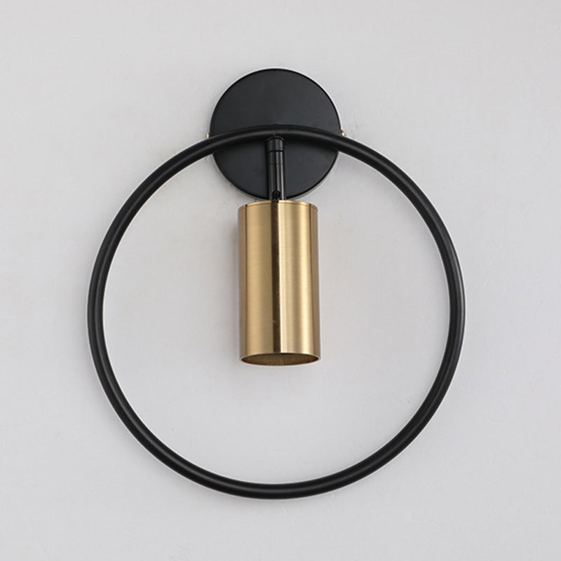 Modernism Single Golden/Black Wall Mounted Sconce Metal Shaded Wall Light