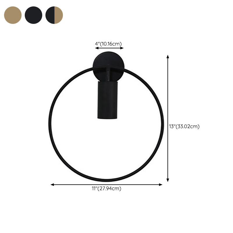 Modernism Single Golden/Black Wall Mounted Sconce Metal Shaded Wall Light
