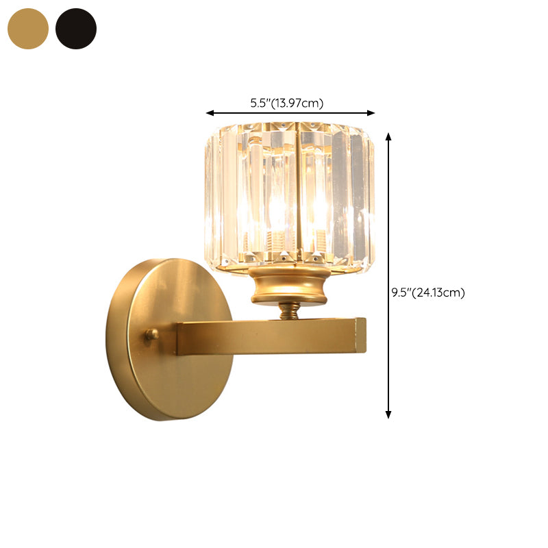 Modernism Single Wall Mounted Sconce Golden/Black Shaded Wall Light