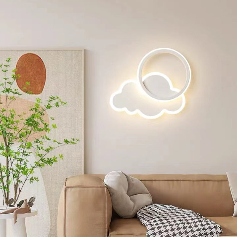 Single Modernism White Wall Mounted Sconce LED Statement Wall Light