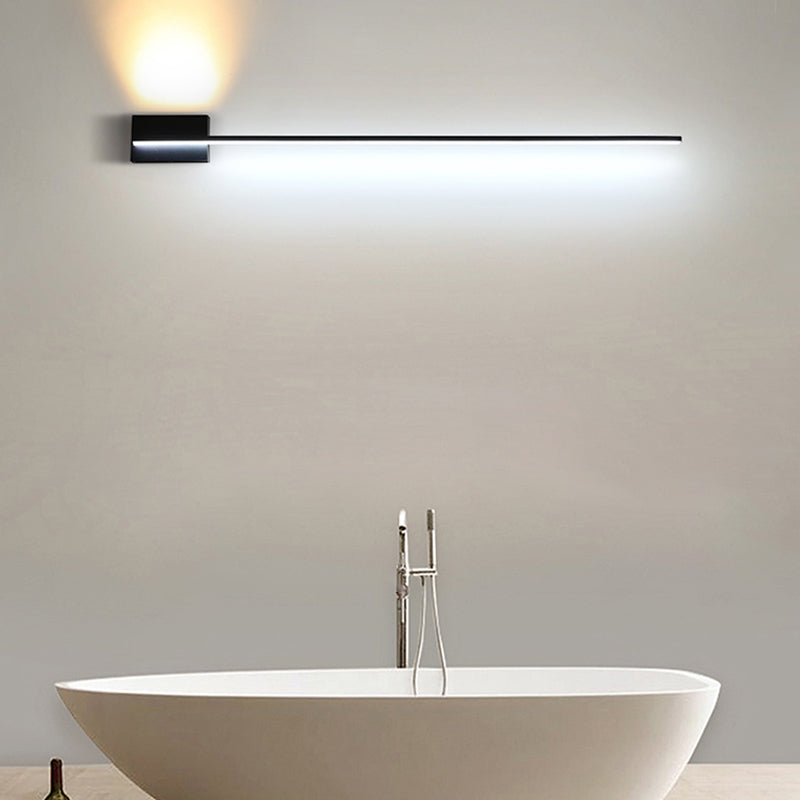 Linear Shape Metal Vanity Lamp Modern Style 2 Lights Vanity Light Fixture in Black