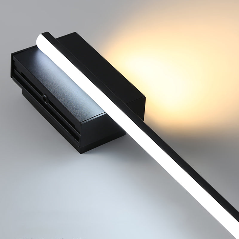 Linear Shape Metal Vanity Lamp Modern Style 2 Lights Vanity Light Fixture in Black