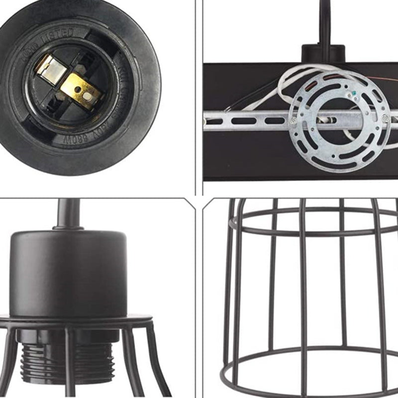 Industrial 3 - Light Bath Vanity Light Iron Bathroom Fixture in Dark Black