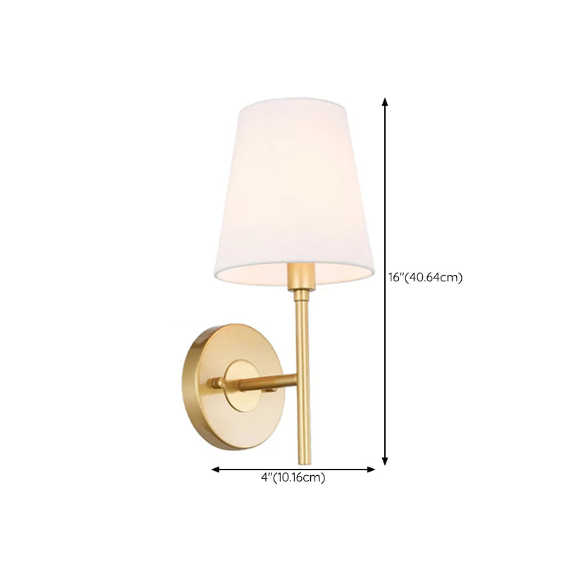 1 - Light Bathroom Light Fixture Trio Post Modern Bath Sconce with Fabric Shade