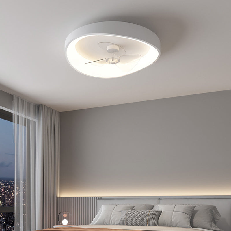 1 - Light LED Fan Light in Matte White Metal Ceiling Fan Fixture