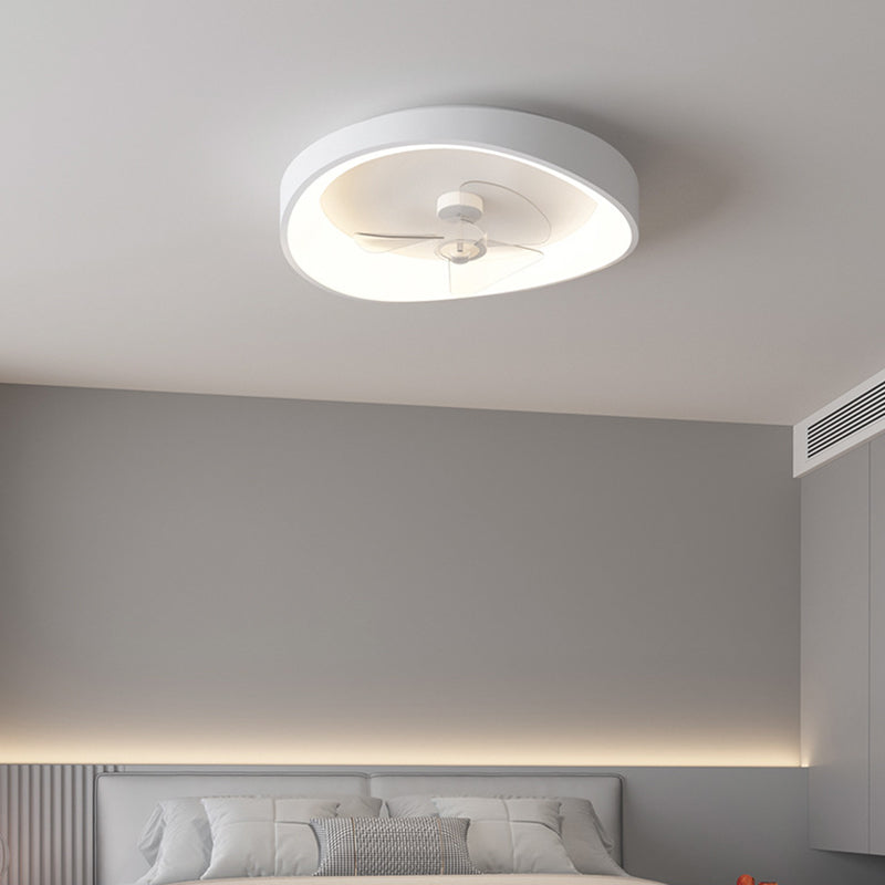 1 - Light LED Fan Light in Matte White Metal Ceiling Fan Fixture