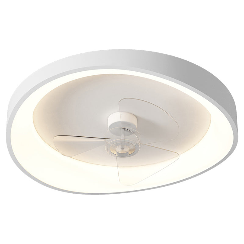 1 - Light LED Fan Light in Matte White Metal Ceiling Fan Fixture