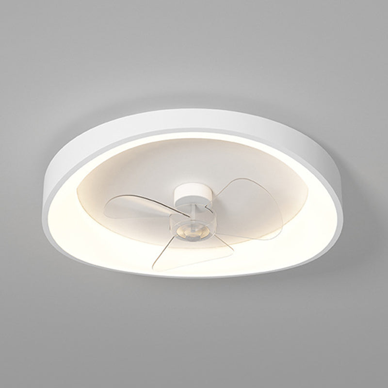 1 - Light LED Fan Light in Matte White Metal Ceiling Fan Fixture