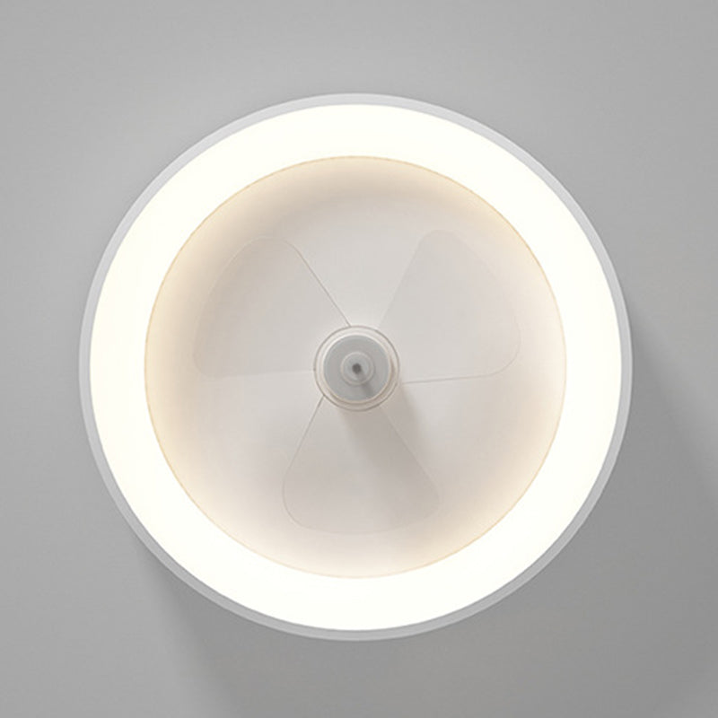 1 - Light LED Fan Light in Matte White Metal Ceiling Fan Fixture