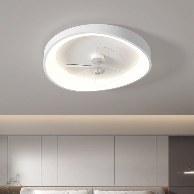 1 - Light LED Fan Light in Matte White Metal Ceiling Fan Fixture