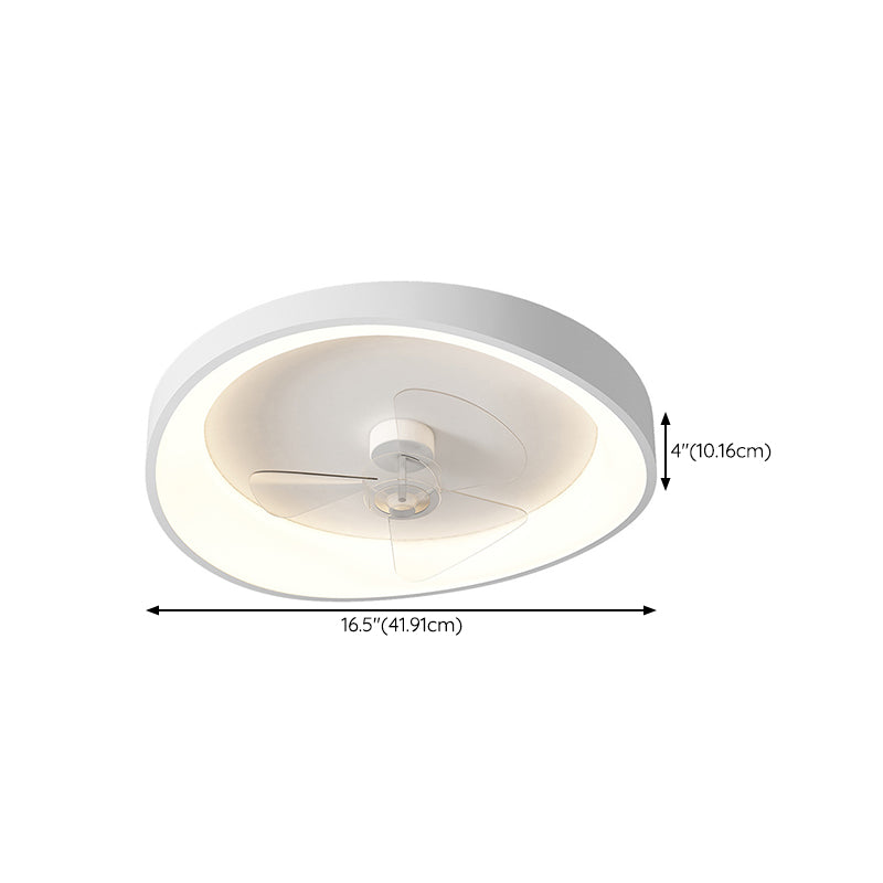 1 - Light LED Fan Light in Matte White Metal Ceiling Fan Fixture