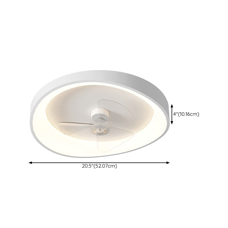 1 - Light LED Fan Light in Matte White Metal Ceiling Fan Fixture